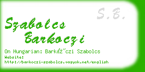 szabolcs barkoczi business card